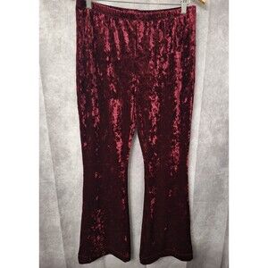 NWT Marc Bouwer Velvet Flare Pants Women's Sz M Pull On Bootcut Wide Leg Boho
